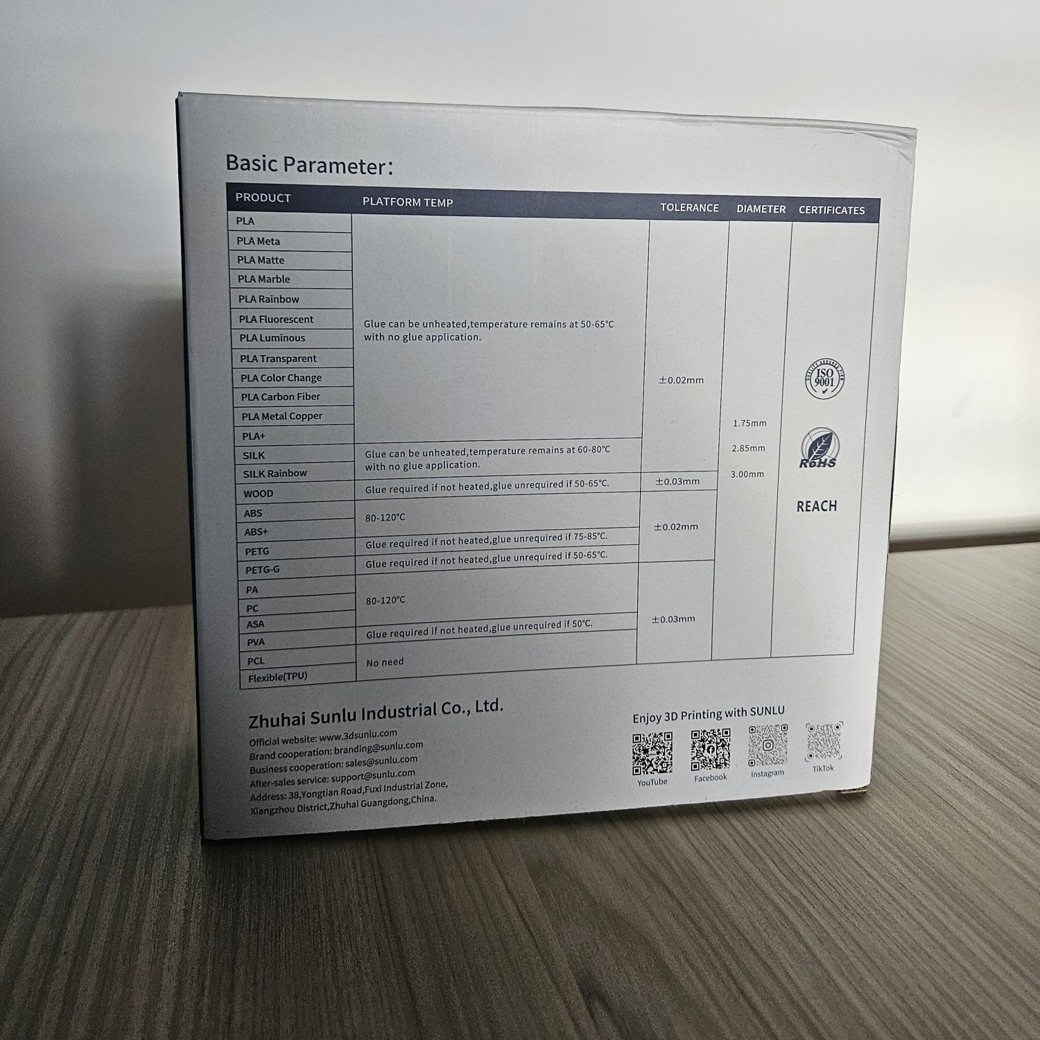 Filament SUNLU PLA biały 1 kg szpula 1.75mm [3D] [DRUK]