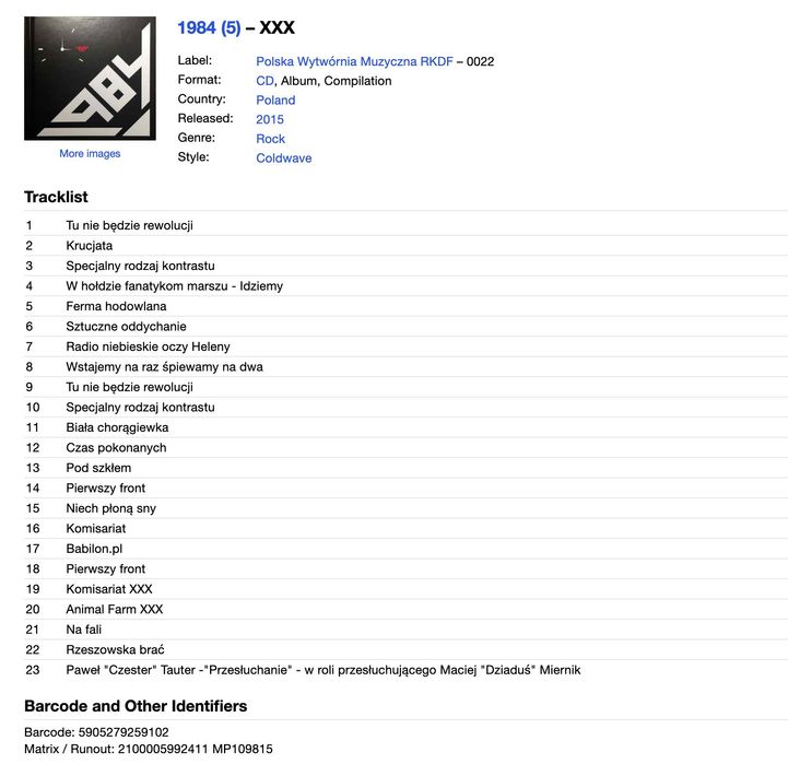 1984 – XXX Unikat Płyta CD NOWA! Wańka Wstańka
