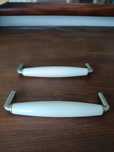Uchwyty meblowe 10 sztuk, stal+porcelana 128mm