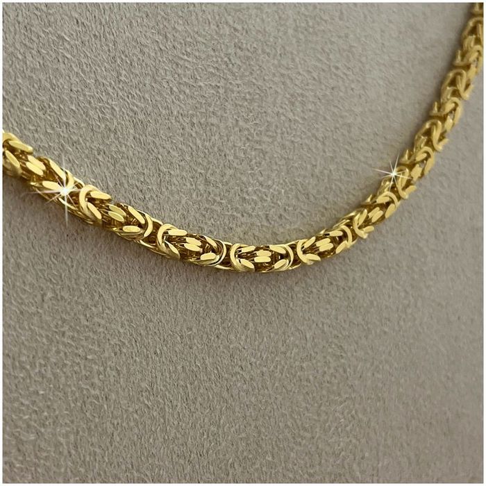 Złoty Łańcuszek Męski Splot Królewski 925/585 Srebro Pozłacane 45cm/3,