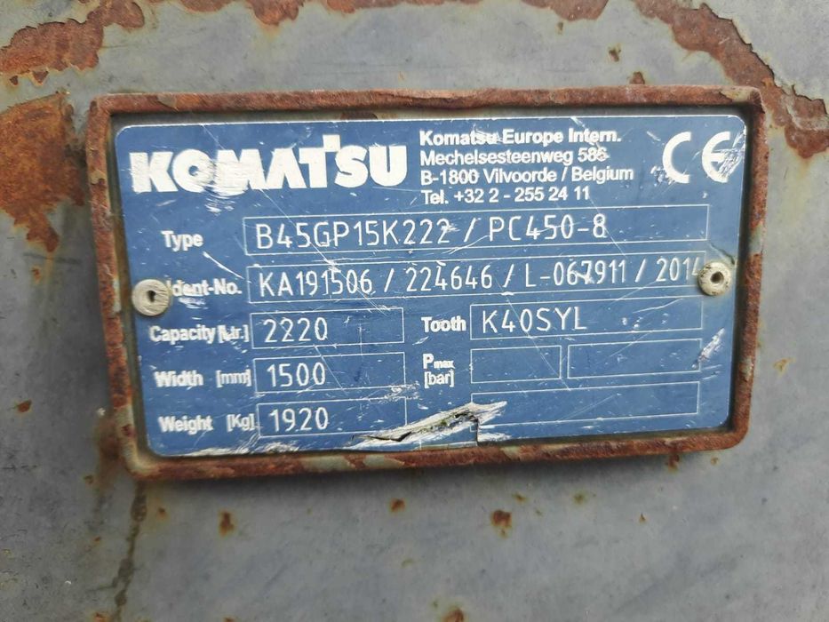 KOMATSU Łyżka kopiąca Verachtert 40 45 Lehnhoff MS 21 25 SW