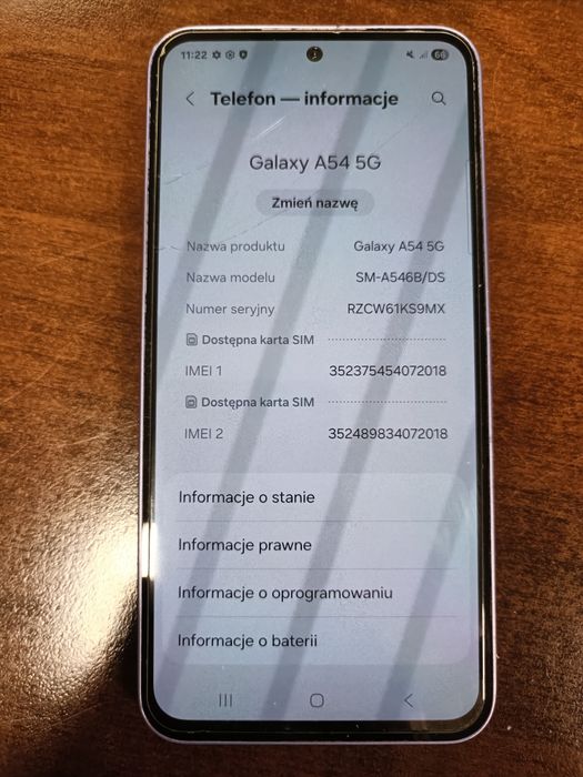 Samsung Galaxy A54 5G Fioletowy