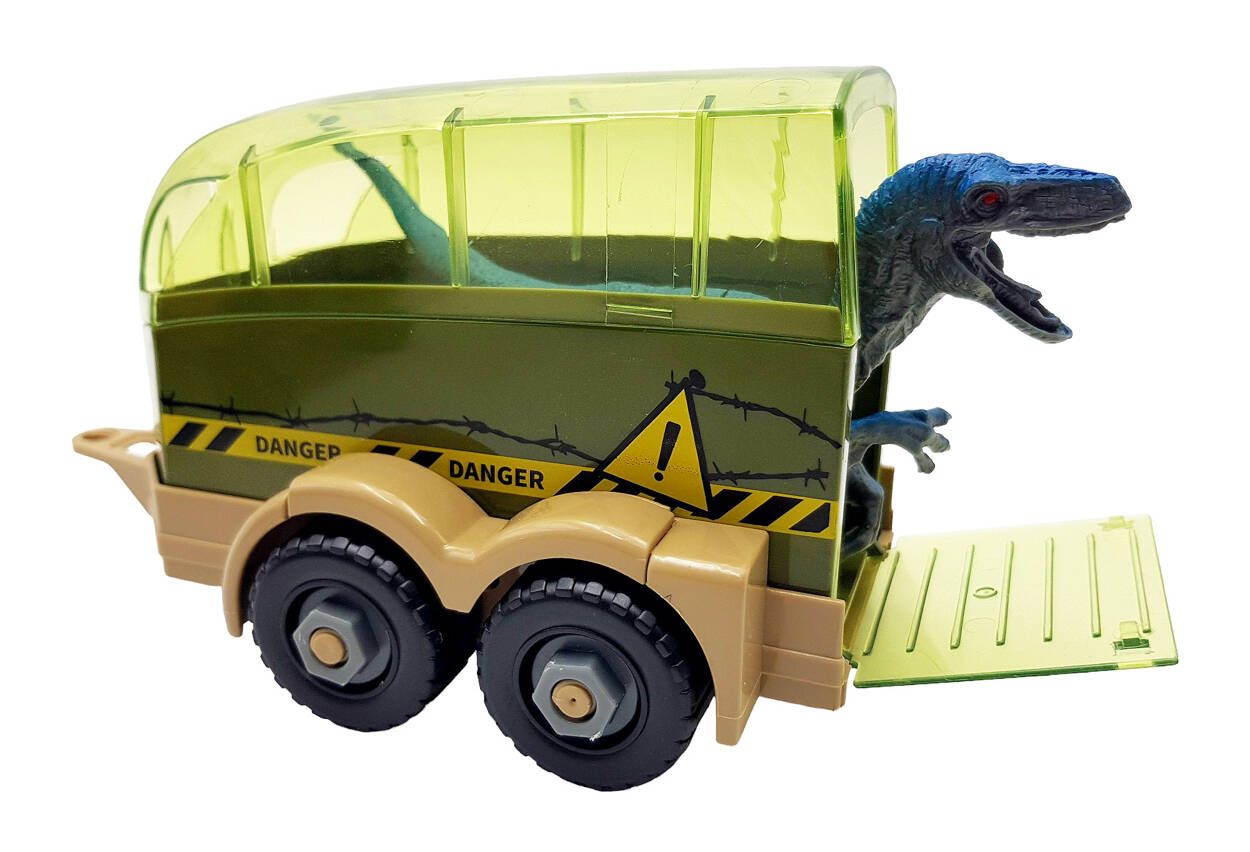 Auto Jeep Z Przyczepą Do Skręcania Dinozaur Ciężarówka Figurki