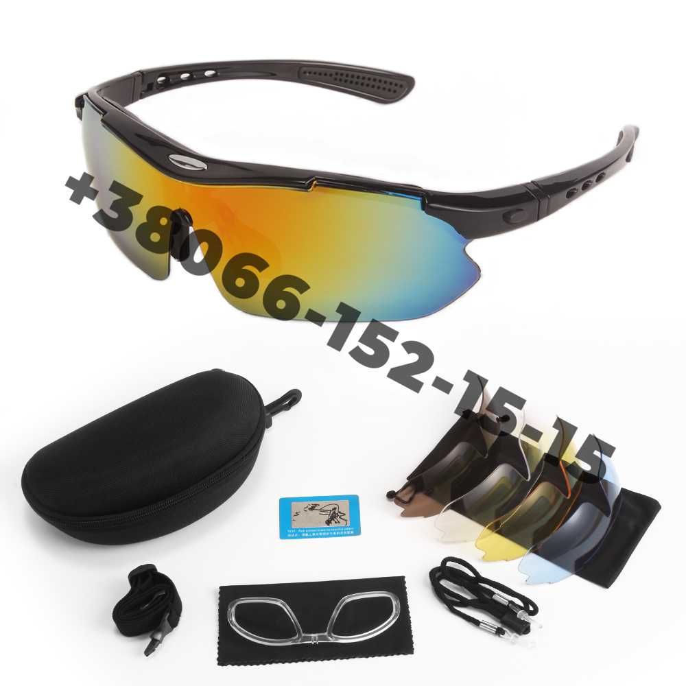 Защитные очки тактические Oakley с поляризацией 5 линз One siz+.опт.др