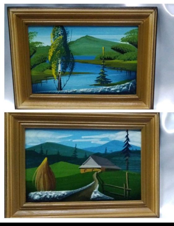 Картина маслом горизонтальная "Карпаты"( объемная).