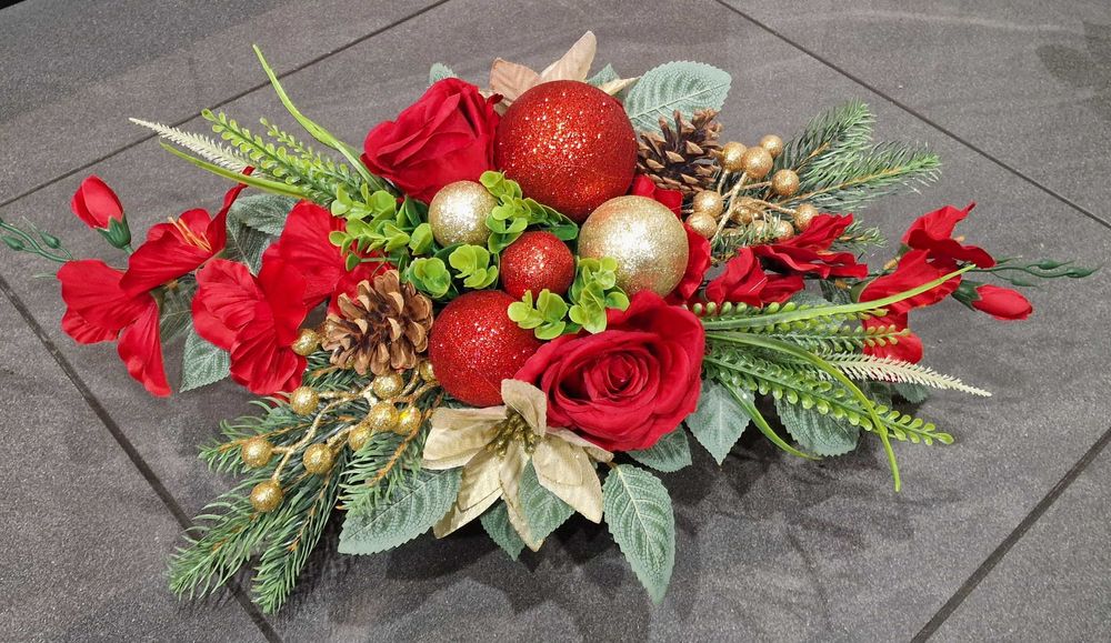 Stroik świąteczny Boże Narodzenie bożonarodzeniowy na grób B309