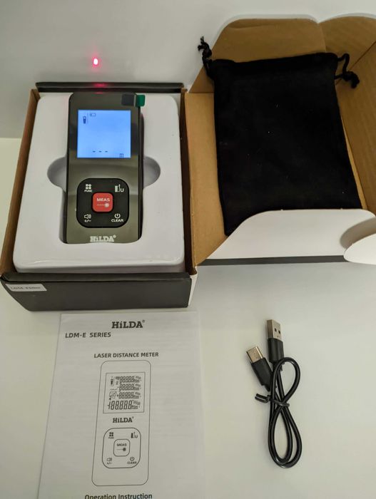Лазерный дальномер HILDA E50/ лазерная рулетка 50 м. аккумуляторная