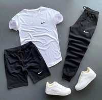 Футболка + шорти Nike штани найк чорні сірі