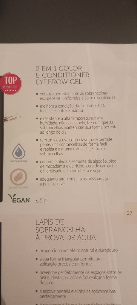 Gel de cor para sobrancelhas