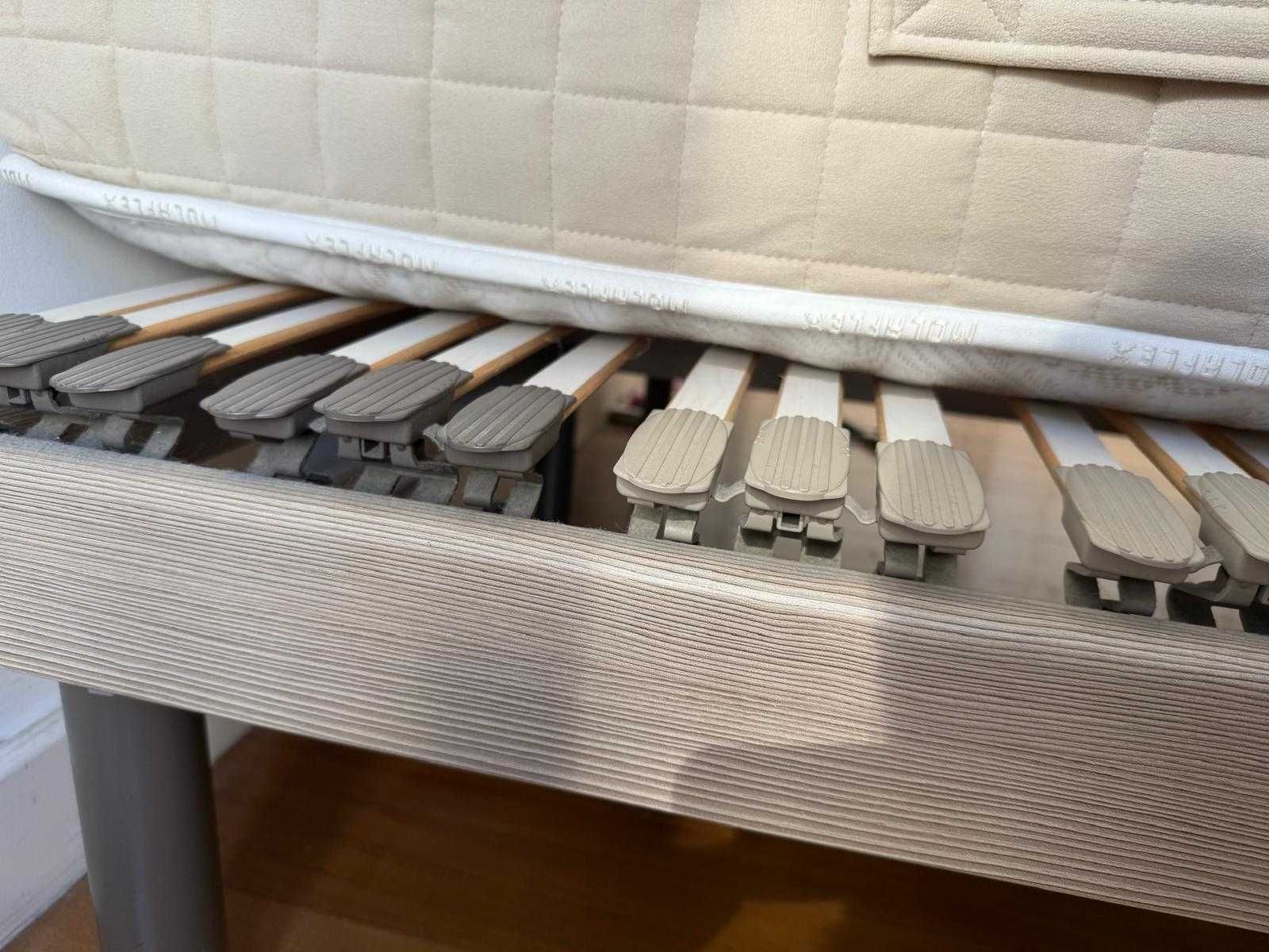 Cama, deck de ripas e Colchão Molaflex com novo