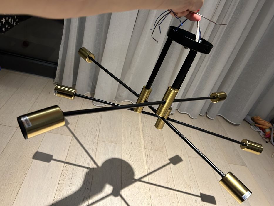 Lampa sufitowa czarno zlota