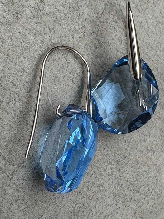 Сережки Swarovski колір cердце океану