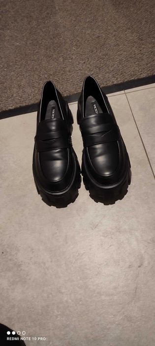 Buty Czarne mokasyny damskie