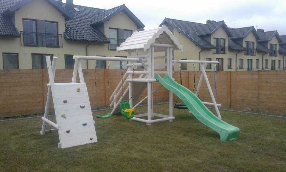Plac zabaw ogrodowy drewniany 3 m ślizg dla dzieci