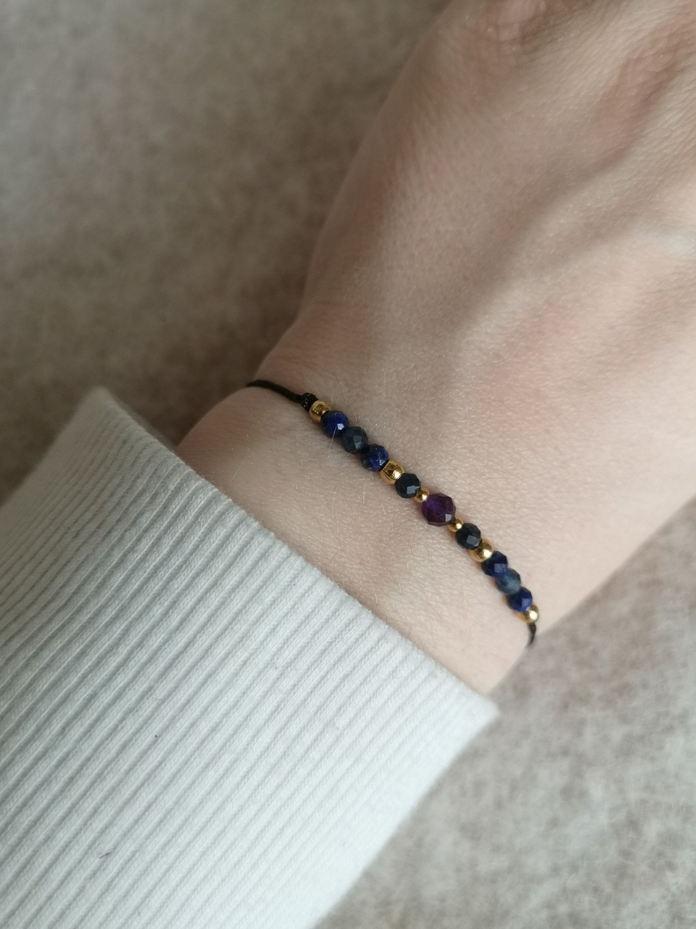 Bransoletka z kamieni naturalnych Ametyst Szafir Lapis Lazuli