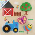 Farma drewniane puzzle układanka już od 10m-ca życia, BabyMix