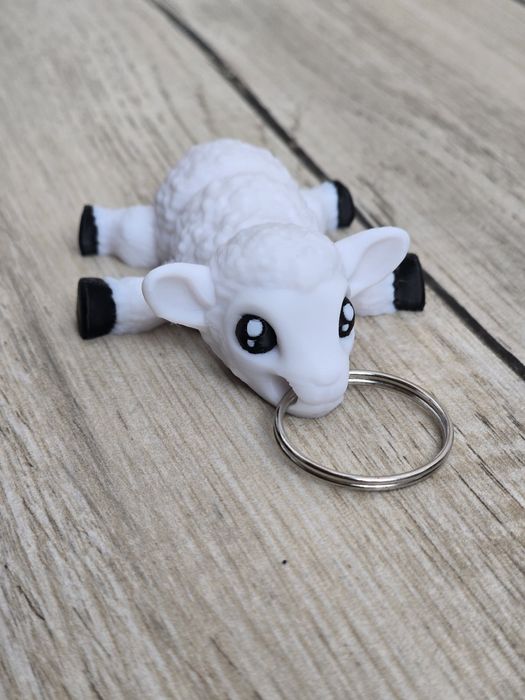 Biała Owieczka - Brelok do Kluczy 3D - Brelok Druk3d fidget Keychain