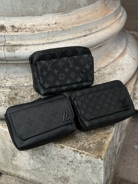 Барсетка Луи Витон через плечо мужская сумка Louis Vuitton кожаная топ