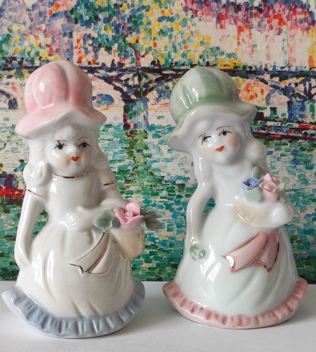 Piękna stara porcelana figurki 2 sztuki komplet