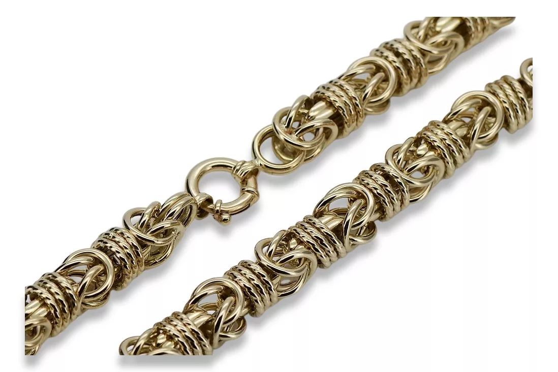 Złoty łańcuszek 14k 585 Królewski Bizantyjski pełny cc009y 10mm Wr