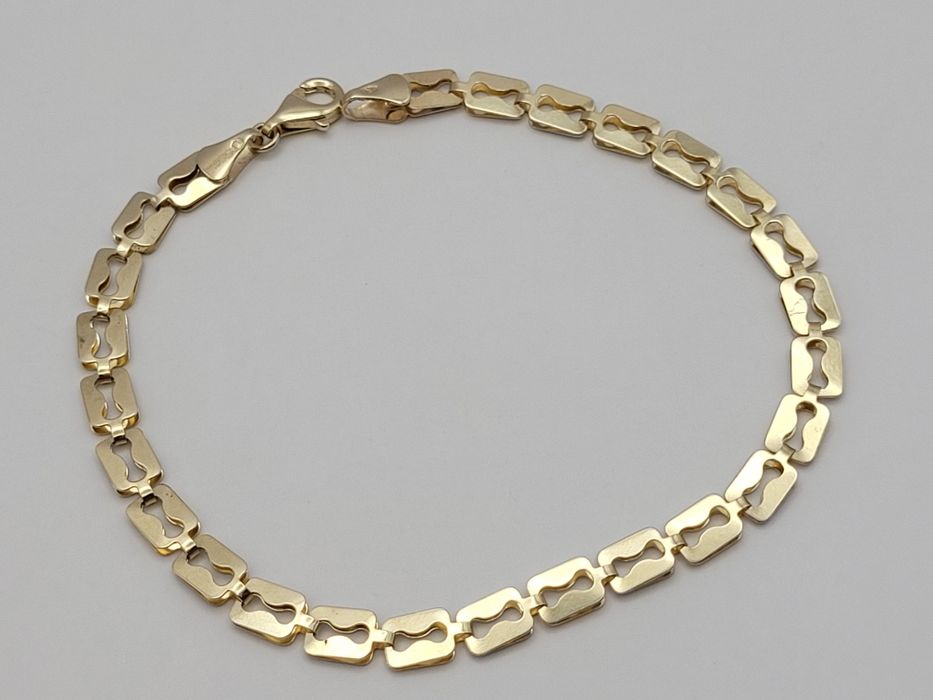 Nowa Złota bransoletka złoto próby 585, unikalny wzór ocechowana