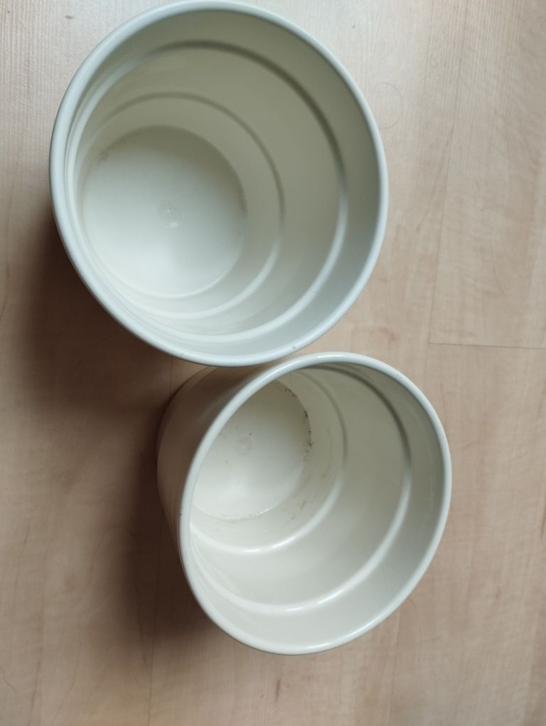 doniczka osłonka ceramiczna kremowa 2 szt