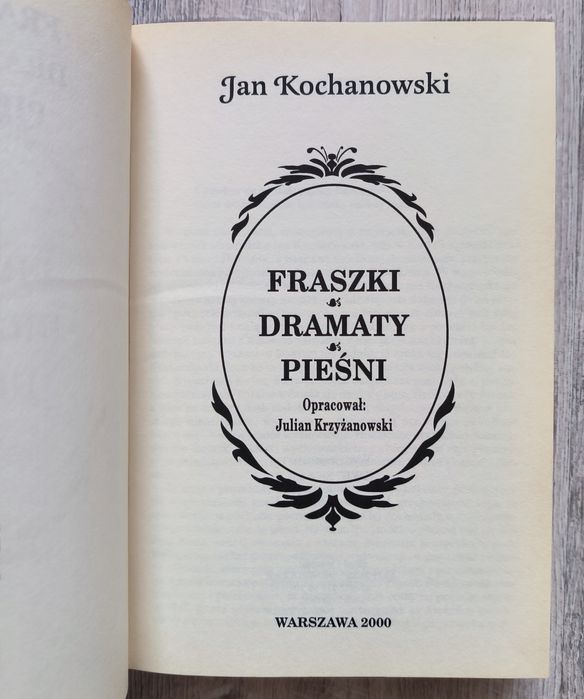 Jan Kochanowski fraszki dramaty pieśni Ex Libris