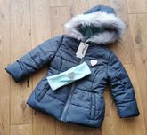 NOWA kurtka zimowa jessica simpson 98/104 cm szaro miętowa + opaska