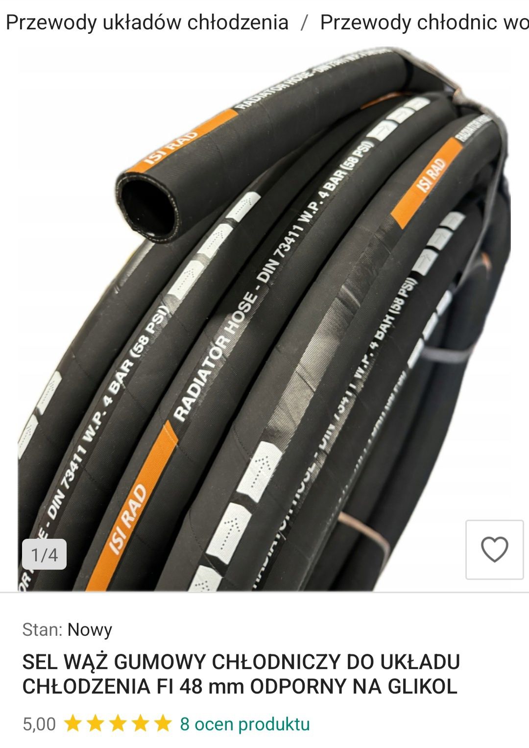 Wąż gumowy FI 48 mm do 120°C (2m)
