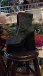 Buty botki czarne satyna platformy 39