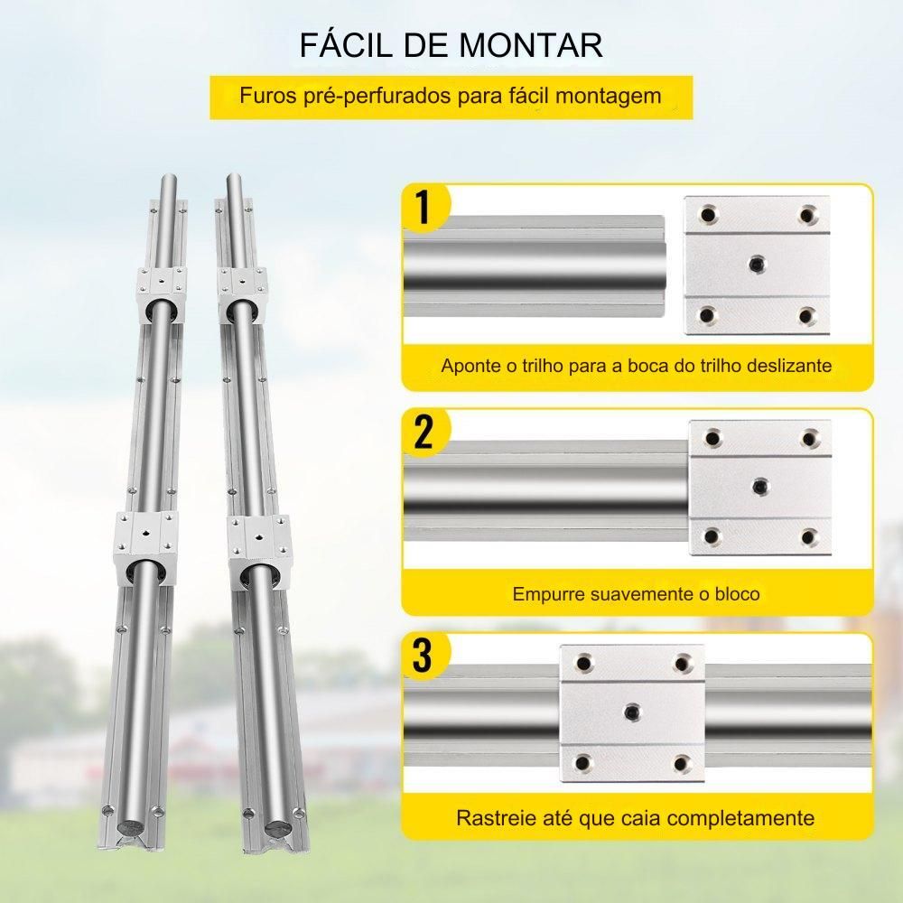 Guia Linear 2x SBR16 L1500mm - Linearwelle Rail 4x SBR16UU