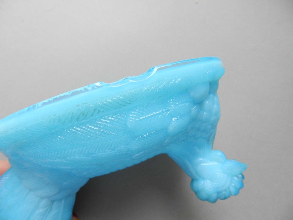 niebieska szklana kura PRL