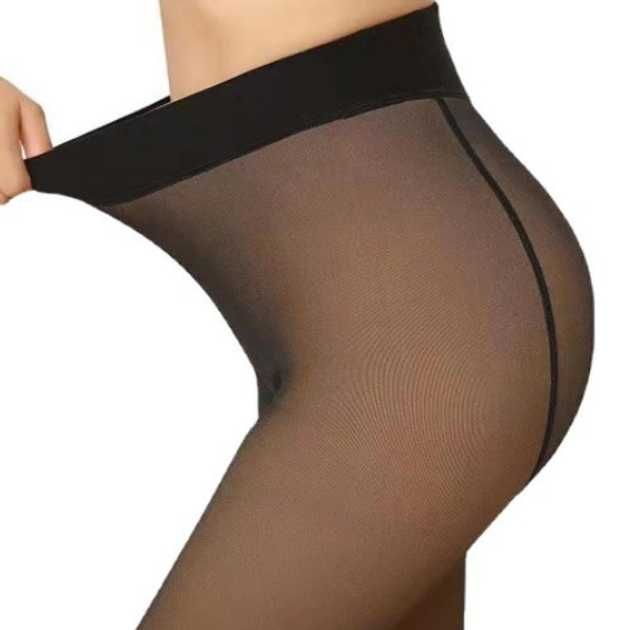 Колготи теплі імітація голих ніжок чорні