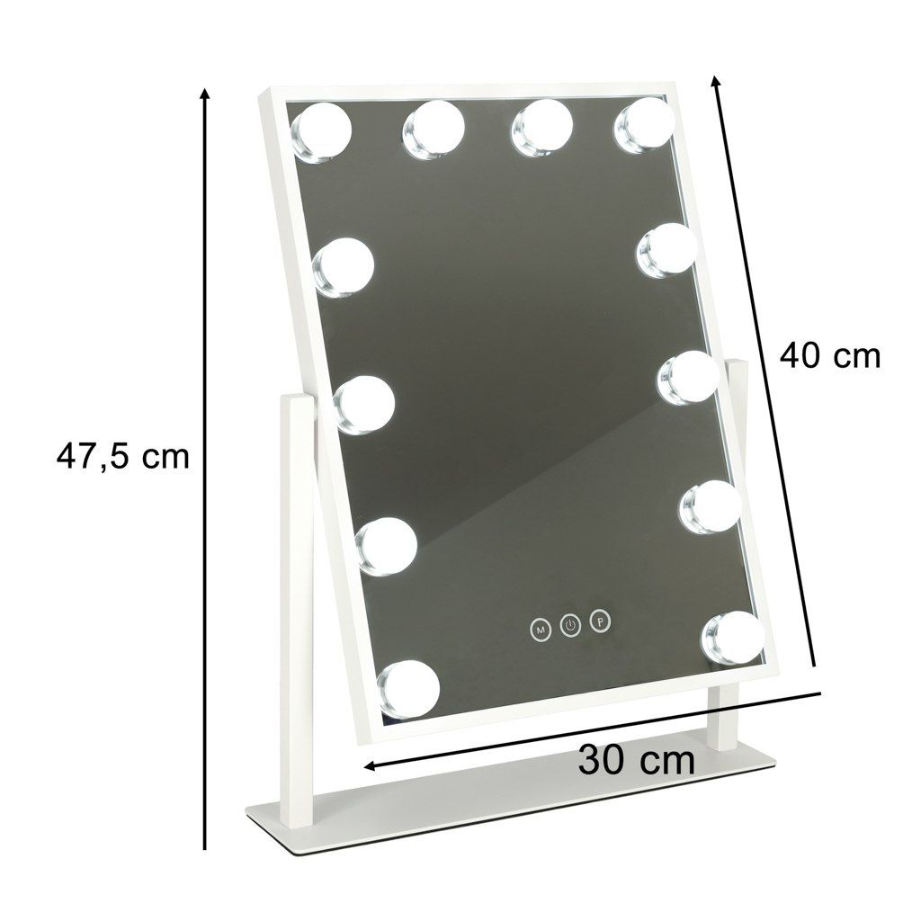 Lusterko do makijażu LED z żarówkami 30x40cm USB