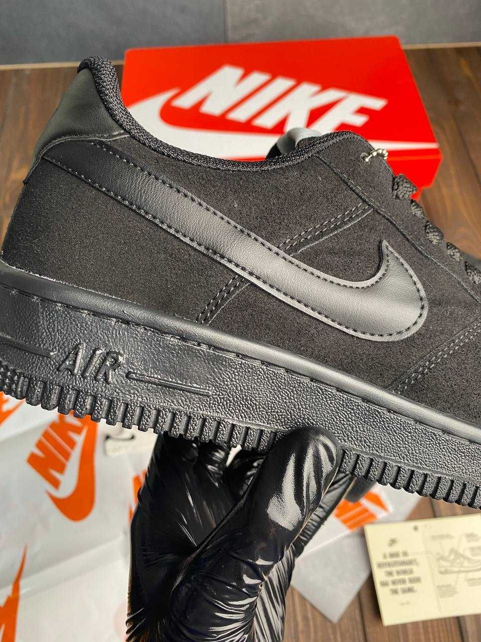 Кросівки Nike Air Force 1 Low Full Black Найк Аїр Форс низькі чорні