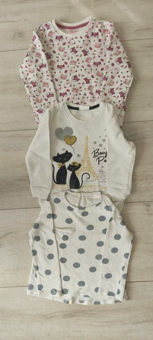 Zestaw bluz dziewczęcych 92/98/104 bluzki/swetry/Zara/Quechua