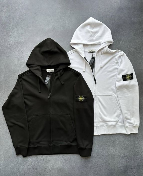 Зіпка Стон Айленд | Stone Islans Zip Hoodie | Стонік Чоловічий Чорний