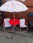 Zestaw dla dzieci 2 krzesła+stolik+parasol