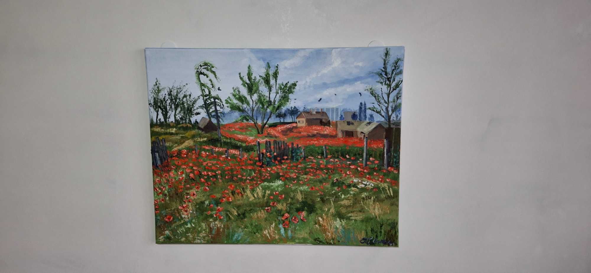 STALKER 2 : Поле червоних мрій Оригінальна олійна картина 50x40 см