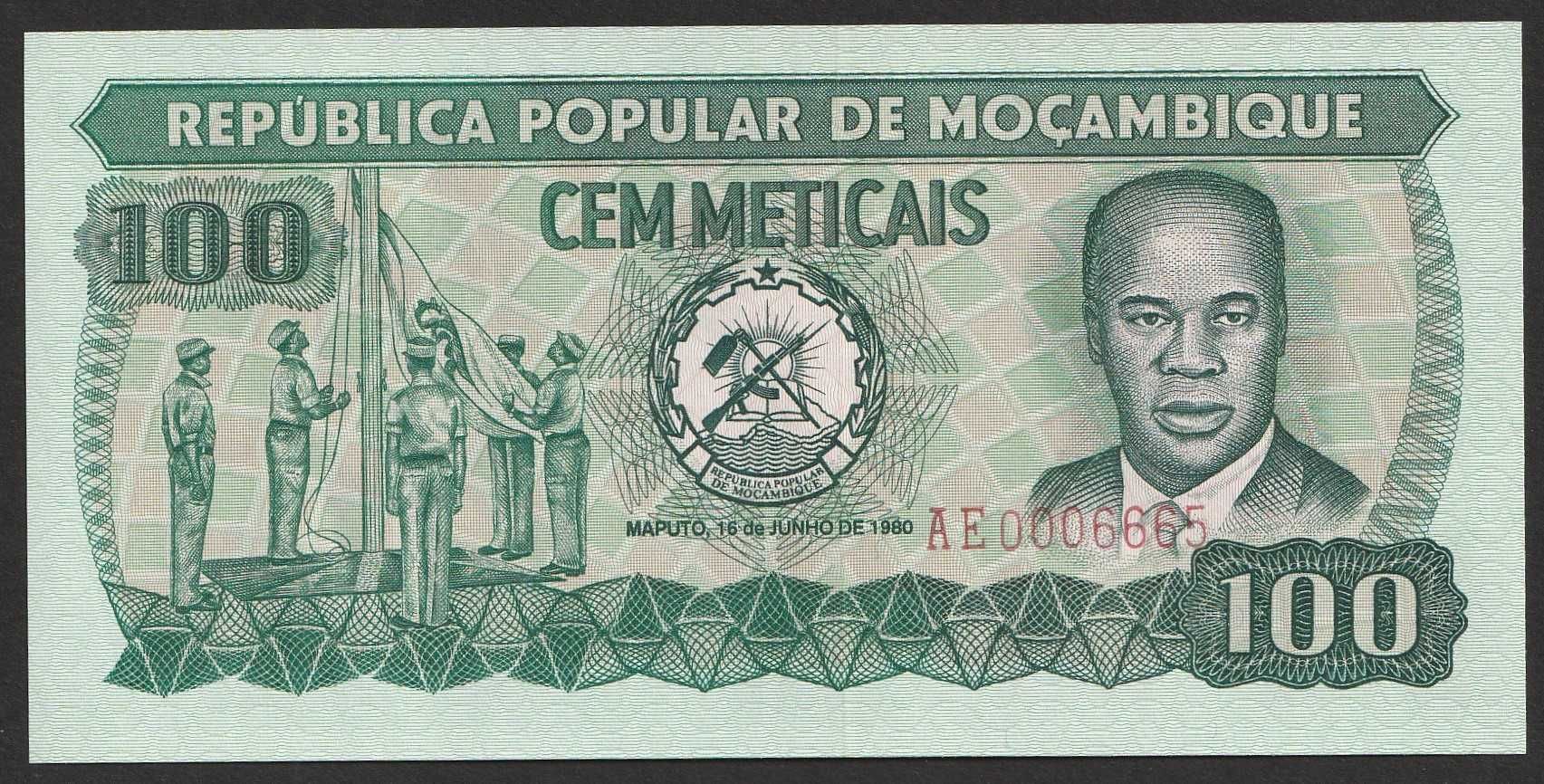 Mozambik 100 meticais 1980 - AE - stan bankowy UNC