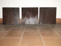 Conjunto de 3 quadros madeira trabalhada - Indonésia