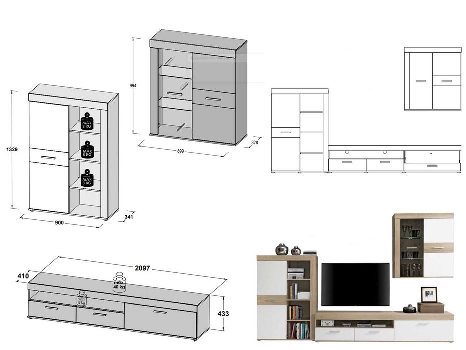 Móvel de sala (Akron - Conforama)
