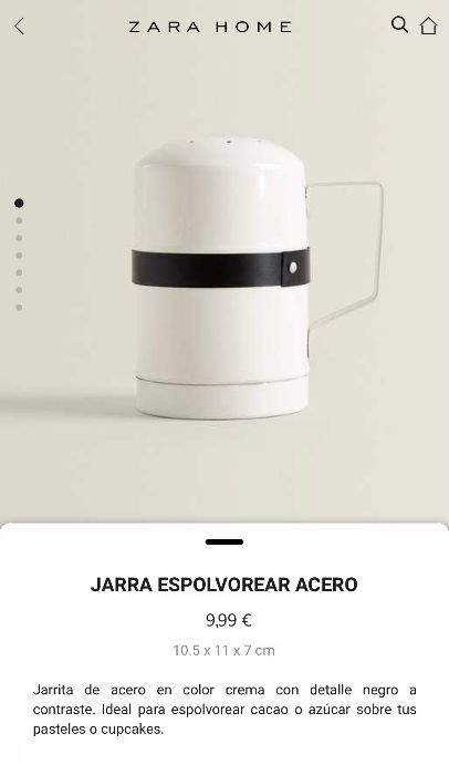 Jarro Aço Para Polvilhar Zara Home NOVO