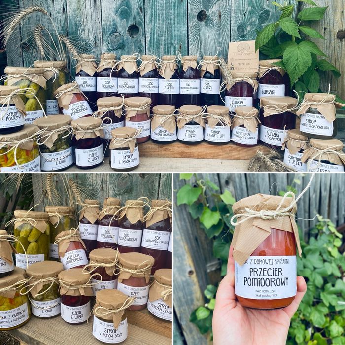 Przetwory soki dżemy konfitury ogórki