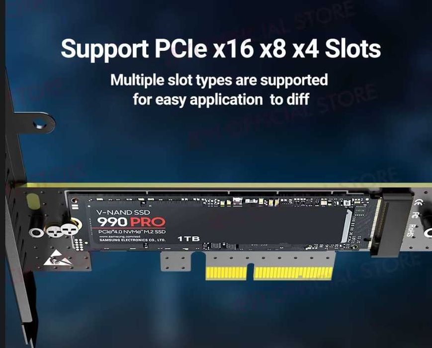 Адаптер JEYI M.2 NVME PCIe 4.0 3.0, радіатор