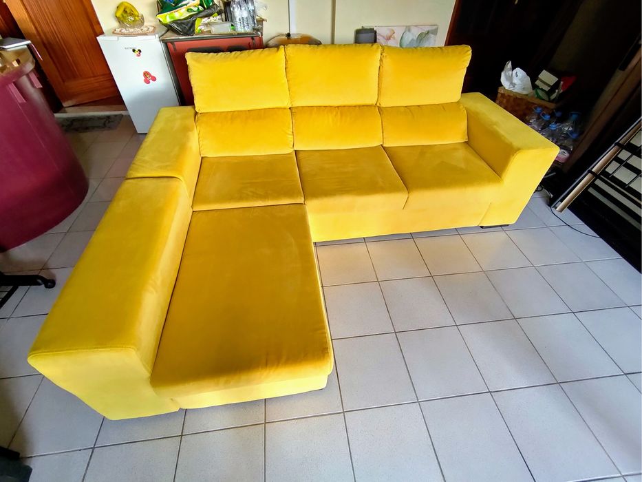 Sofa de 3 lugares com chaise longue amovivel