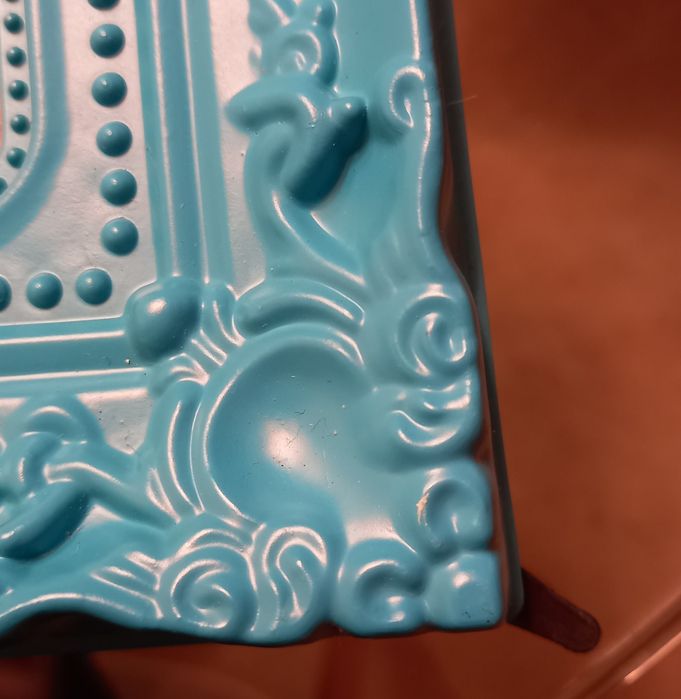 Moldura azul turquesa/cerúleo, múltipla, de plástico, 33 × 26 cm