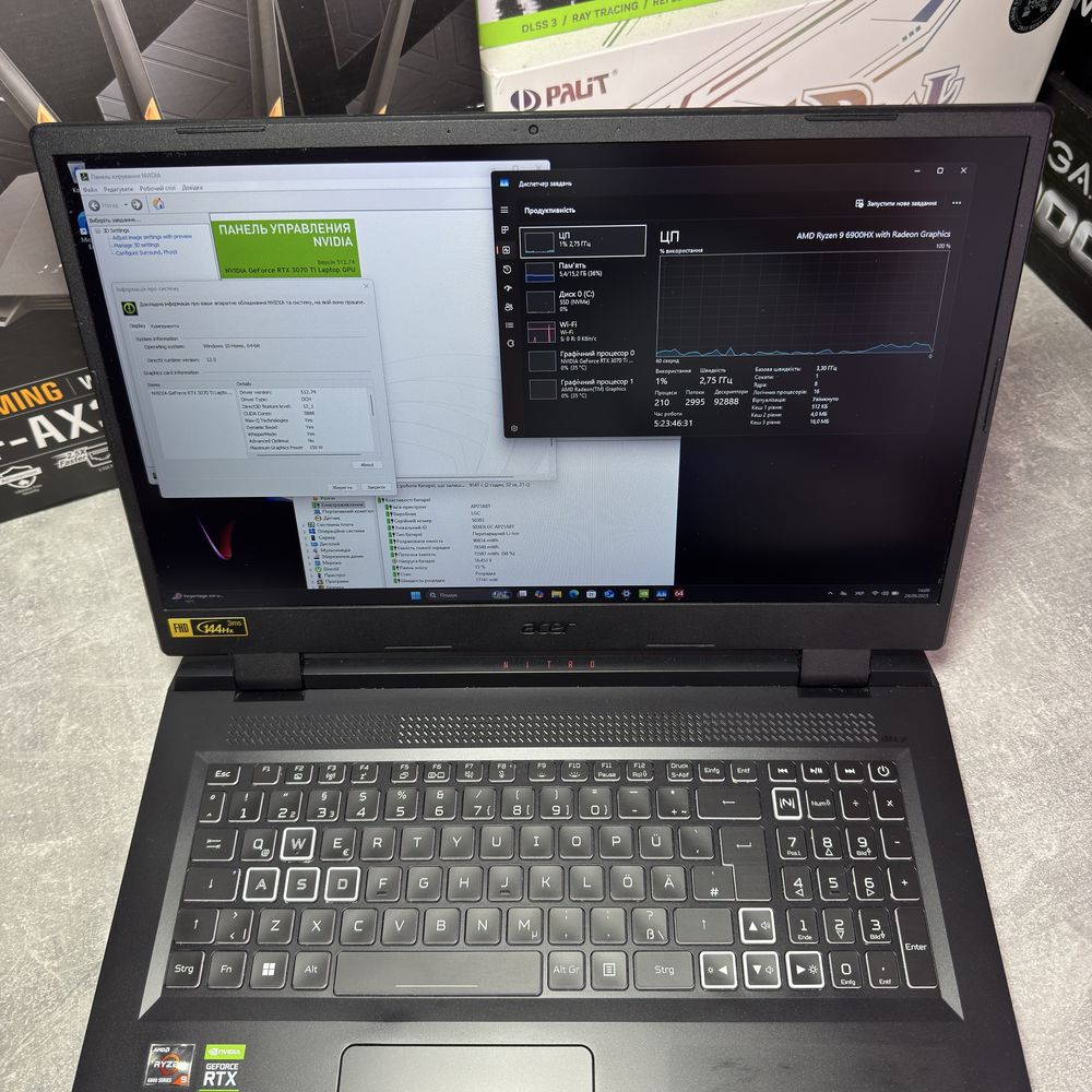 Acer Nitro 5 R9 6900HX | RTX 3070 Ti 150W | 16GB DDR5 | 1TB SSD | 17.3