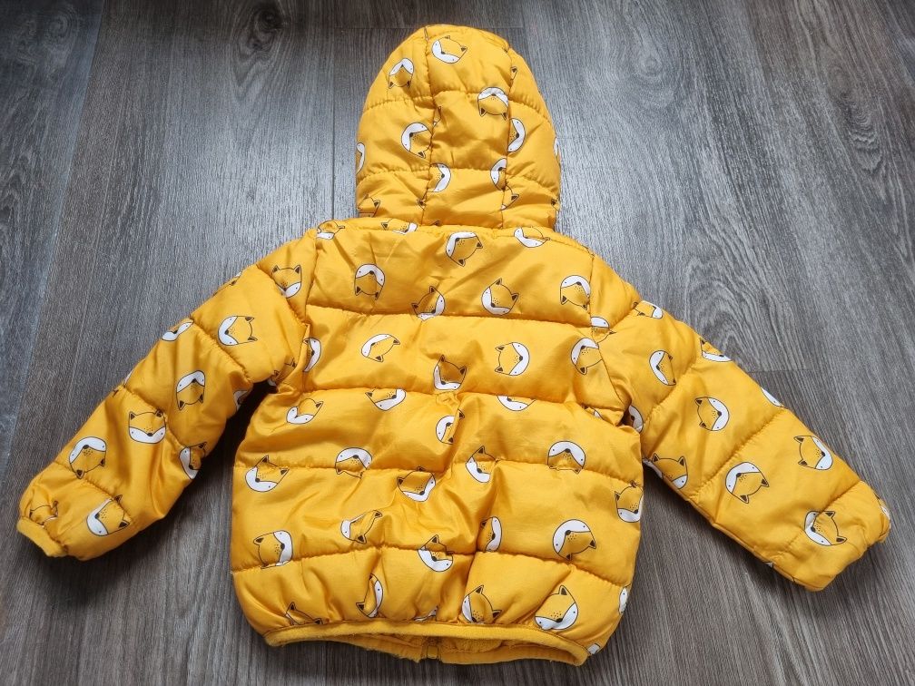 Kurtka przejściowa jesienna Fox&Bunny 86 cm żółta liski