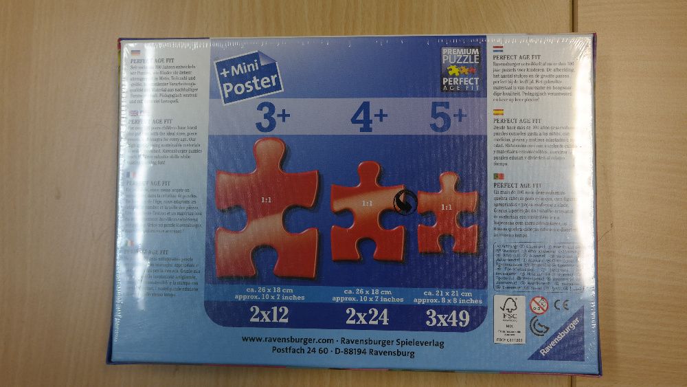 Puzzle Trolle Ravensburger 3x49 nowe